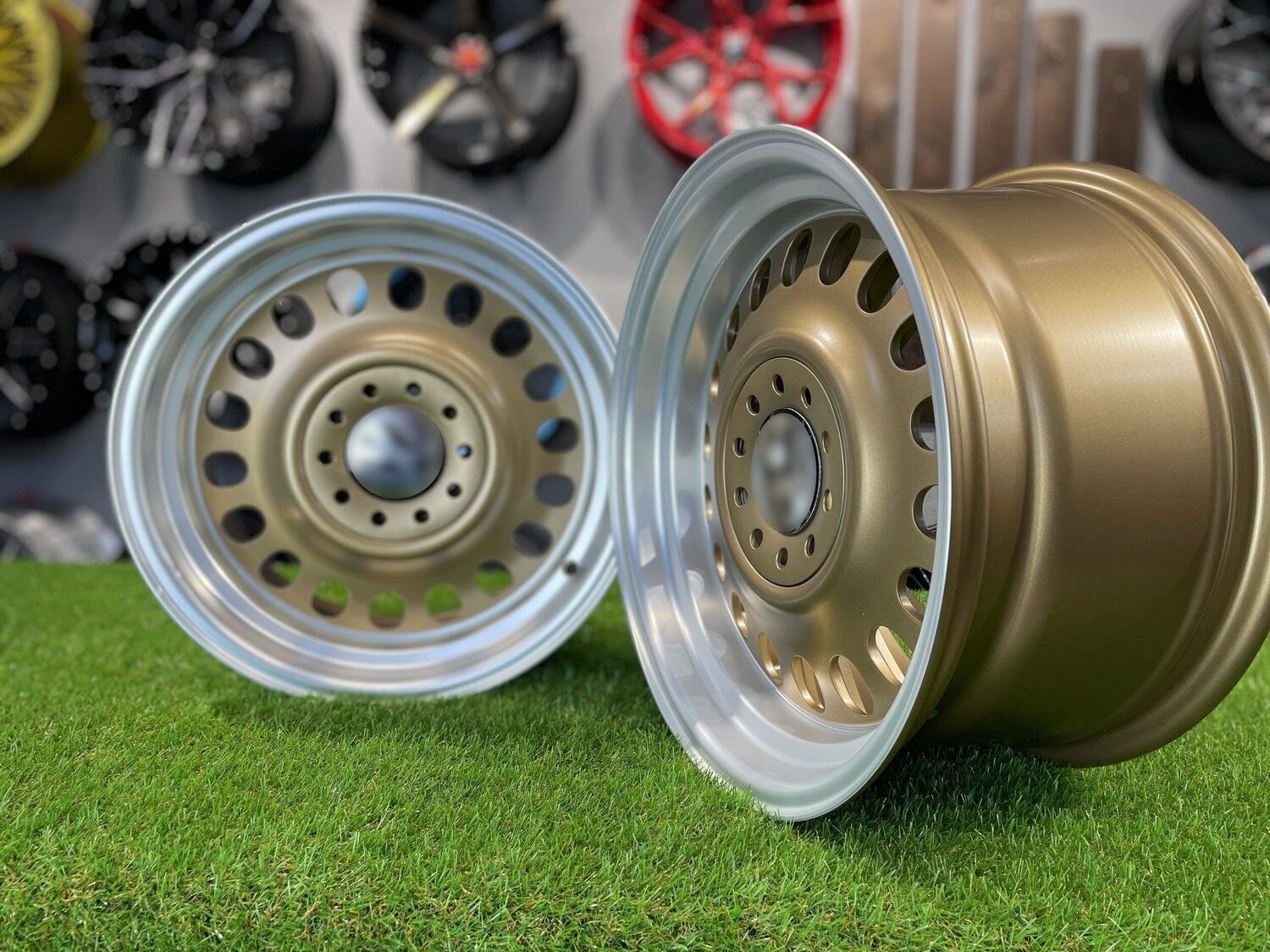 VW Classic Steel Design15X8J 4X100/5X100 ET25 73.1 Matt bronze with Diamond Cut lip ( BMW E30, VW Golf/Jetta, AUDI 80/Coupe/A3, Mazda MX ) 2