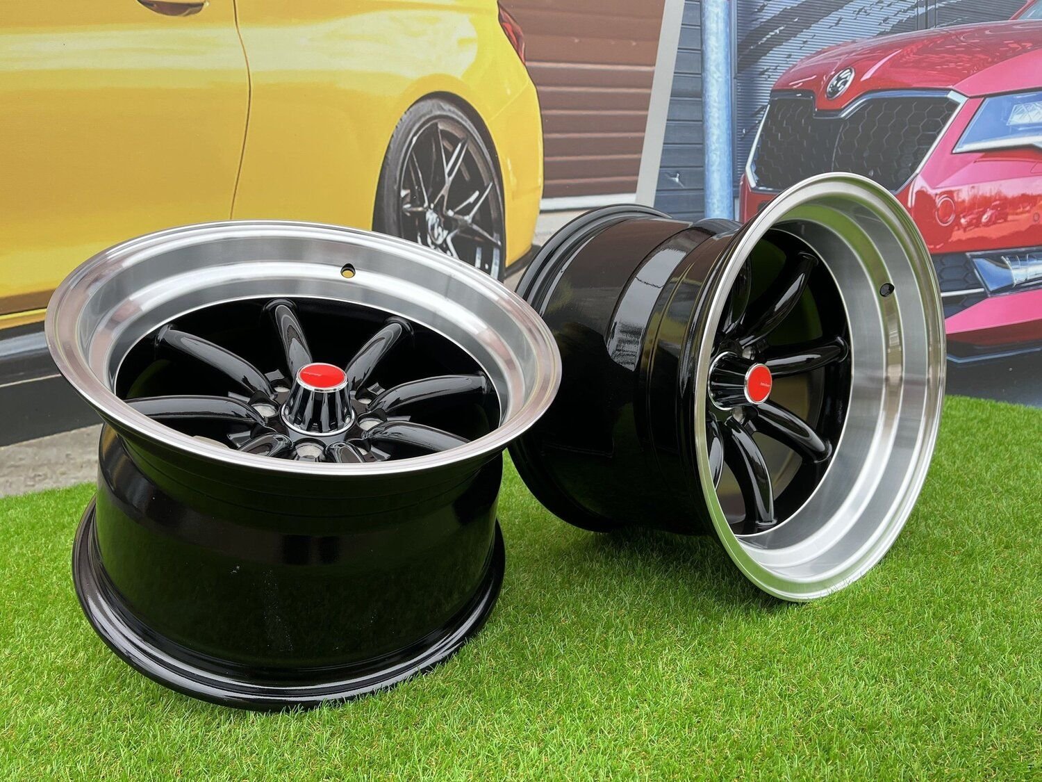 Watanabe Rota style 15X9J 4X100/4X114.3 ET0 73.1 Black with Diamond cut lip ( Mazda MX RX, VW, BMW E30, Honda, JDM cars )