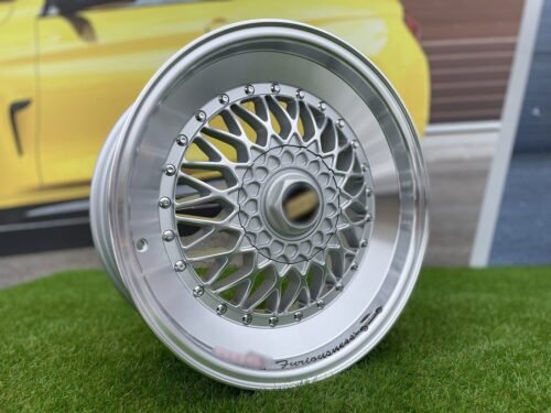 BBS RS Slant Lip Style 16X7.5J 4X100/4X108 ET18 73.1 Silver with polished lip and chrome rivets (BMW E30, VW Golf/Jetta, AUDI 80/90/200/Coupe, Ford Escort)