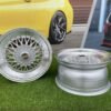 BBS RS Slant Lip Style 17X7.5J 4X100/4X108 ET35 73.1 Silver with Diamond Cut lip and chrome rivets (BMW E30, VW Golf/Jetta, AUDI 80/90/200/Coupe, Ford Escort)