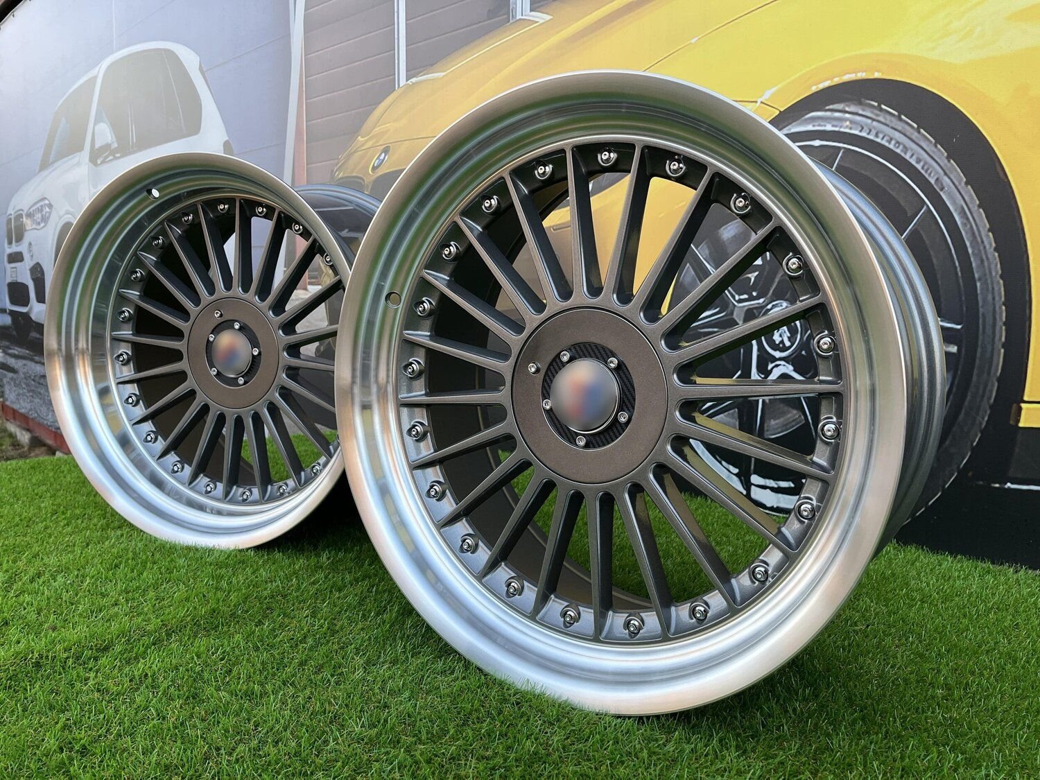 Alpina style with lip 19X10J 5X112/5X120 ET20 74.1 Grey with polished lip ( BMW 3-5-6-8 E46/E90/E39/E60/E63/E31 )