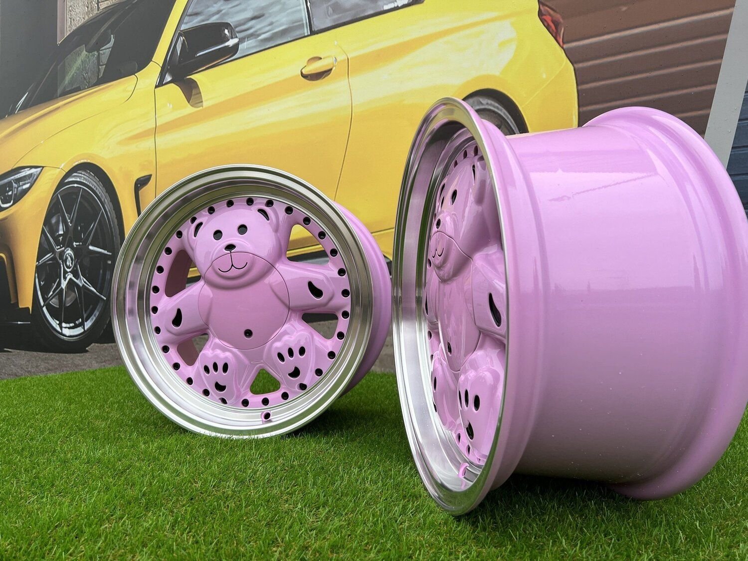 Ronal Teddy Bear style for VW Golf Jetta 15X7J 4X100 ET30 73.1 Pink with Diamond cut lip ( VW Golf/Jetta, BMW E30, JDM cars) 2