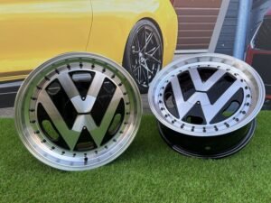 VW Classic style 15X6.5J 4X100/5X100 ET30 57.1 Black with Diamond Cut face and lip ( BMW E30, VW Golf/Jetta, AUDI 80/Coupe/A3, Mazda MX )