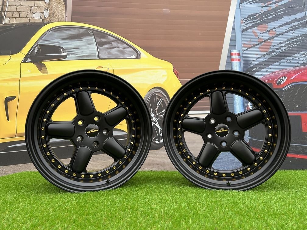 BMW AC Schnitzer Style 18X9.5 5X120 ET20 74.1 Semi Matt Black with Golden Rivets 2