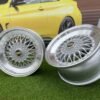 BBS RS Slant Lip Style 17X8.5J 4X100/4X108 ET35 73.1 Silver with Diamond Cut lip and chrome rivets (BMW E30, VW Golf/Jetta, AUDI 80/90/200/Coupe, Ford Escort)