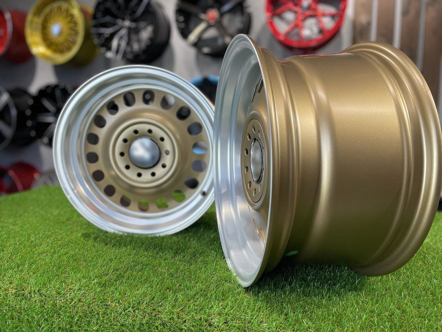 VW Classic Steel Design15X8J 4X100/5X100 ET25 73.1 Matt bronze with Diamond Cut lip ( BMW E30, VW Golf/Jetta, AUDI 80/Coupe/A3, Mazda MX ) 3