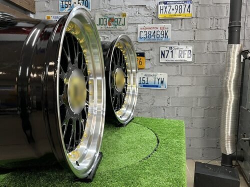 Laredo BBS LM style 17X8.5J 5X112/5X120 ET20 73.1 Black with Diamond cut lip and golden rivets ( Audi A4/A6, VW Golf/Jetta, Mercedes E/S/SL/CL, BMW 3-5-6-8 E46/E90/E39/E60 )