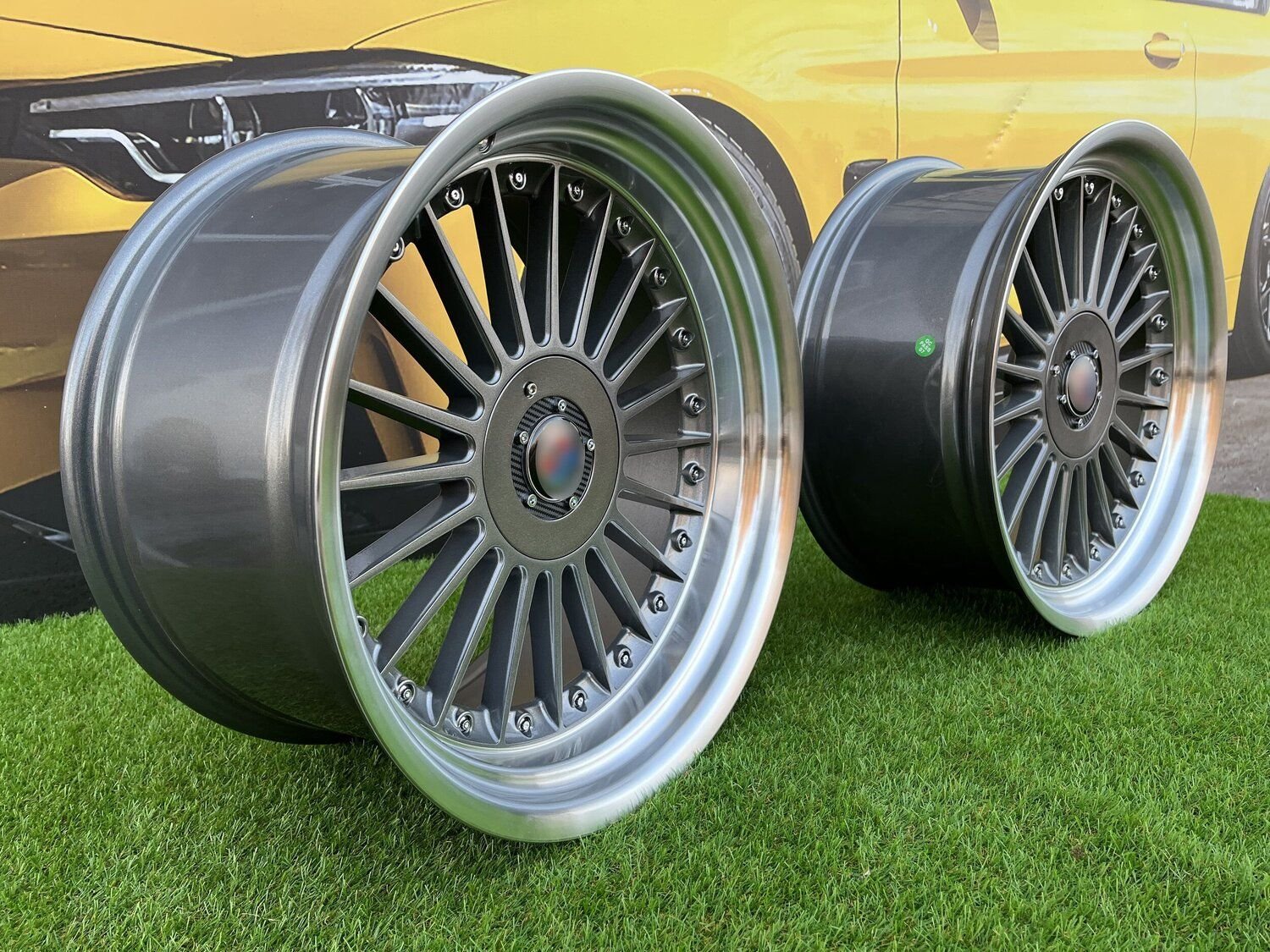 Alpina style with lip 19X10J 5X112/5X120 ET20 74.1 Grey with polished lip ( BMW 3-5-6-8 E46/E90/E39/E60/E63/E31 ) 2