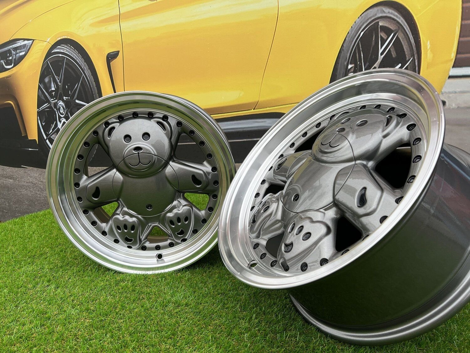 Ronal Teddy Bear style for VW Golf Jetta 15X7J 4X100 ET30 73.1 Grey with Diamond cut lip ( VW Golf/Jetta, BMW E30, JDM cars) 3