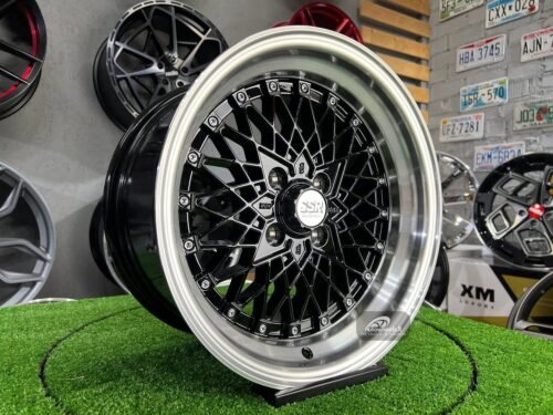 Soler SSR Mesh Formula Style 15X8.25J 4X100 ET20 73.1 Black with polished lip