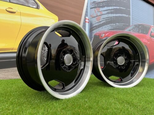 AMG Monoblock Aero Style II 17X9J 5X112 ET35 66.6 Black with Diamond cut lip