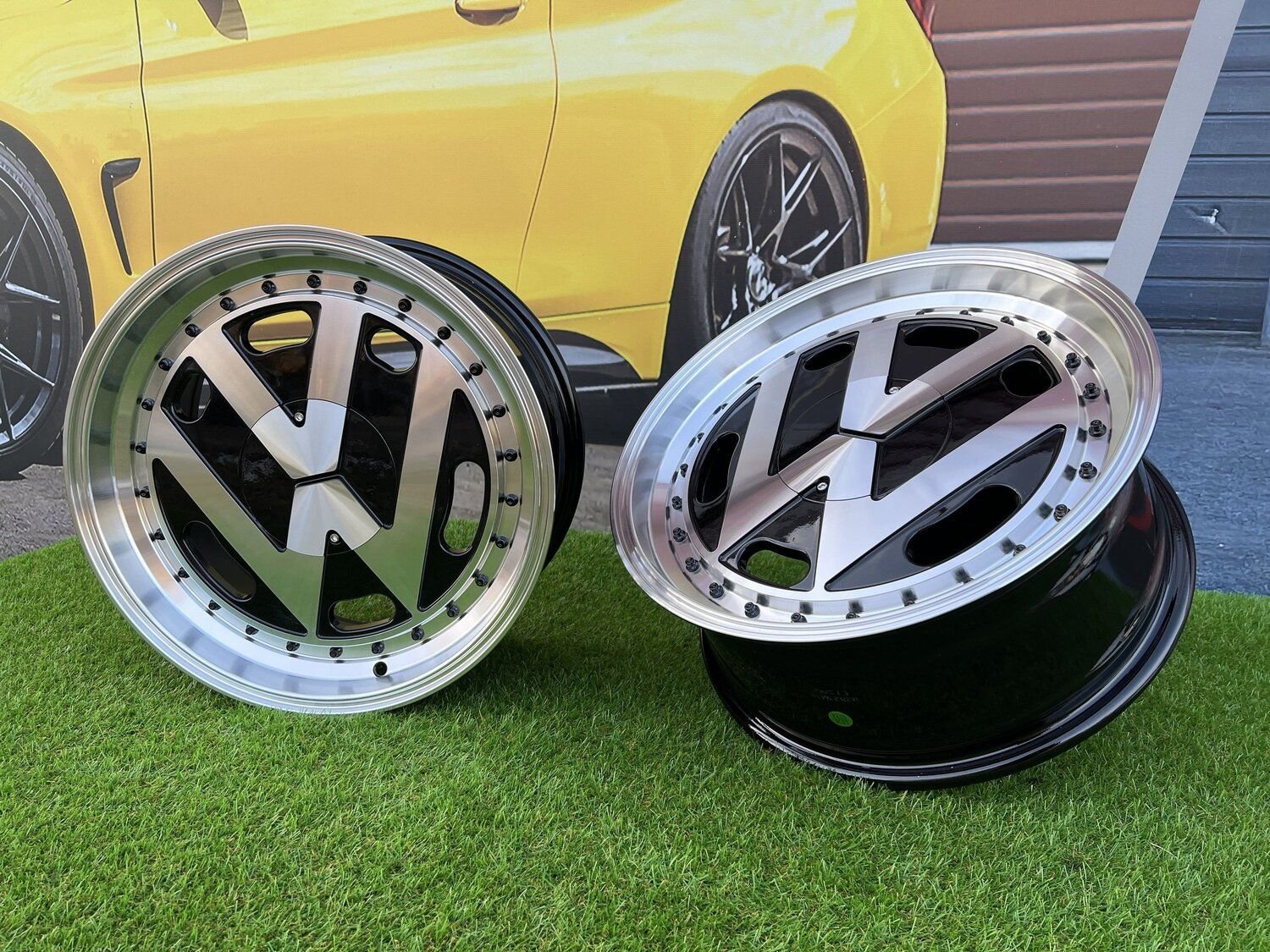 VW Classic style 17X7.5J 5X112 ET30 57.1 Black with Diamond Cut face and lip (Volkswagen, Audi, Mercedes - Benz, Seat, Skoda, Cupra) 3