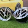 VW Classic style 15X6.5J 4X100/5X100 ET30 57.1 Black with Diamond Cut face and lip ( BMW E30, VW Golf/Jetta, AUDI 80/Coupe/A3, Mazda MX )
