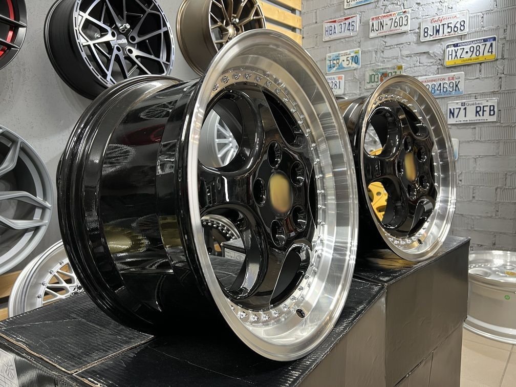 Porsche 964 Turbo speedline style 18X9.5J 5X130 ET50 71.56 Black with lip machined 4