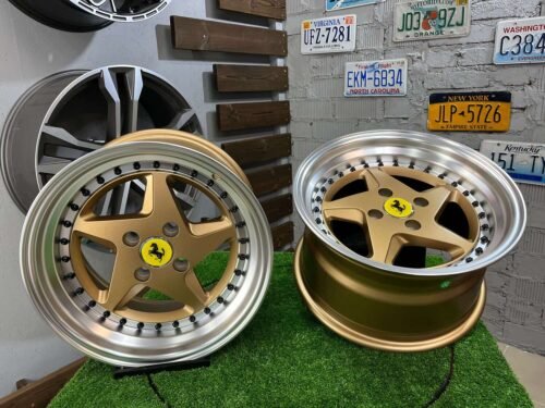 Akron Ferrari 348TS Style 15X8.25J 4X100 ET25 73.1 Matt bronze with Diamond cut lip ( BMW E30, VW Golf/Jetta, AUDI 80/90/Coupe, Mazda MX3/MX5, Honda Civic, JDM cars )