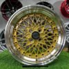 Soler SSR Mesh Formula Style 15X8.25J 4X100 ET20 73.1 Gold with polished lip