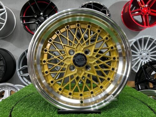 Soler SSR Mesh Formula Style 15X8.25J 4X100 ET20 73.1 Gold with polished lip