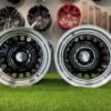 VW Classic Steel Design15X8J 4X100/5X100 ET25 73.1 Black with Diamond Cut lip ( BMW E30, VW Golf/Jetta, AUDI 80/Coupe/A3, Mazda MX )