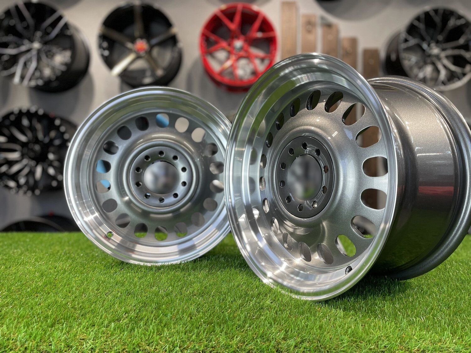 VW Classic Steel Design15X8J 4X100/5X100 ET25 73.1 Grey with Diamond Cut lip ( BMW E30, VW Golf/Jetta, AUDI 80/Coupe/A3, Mazda MX ) 4