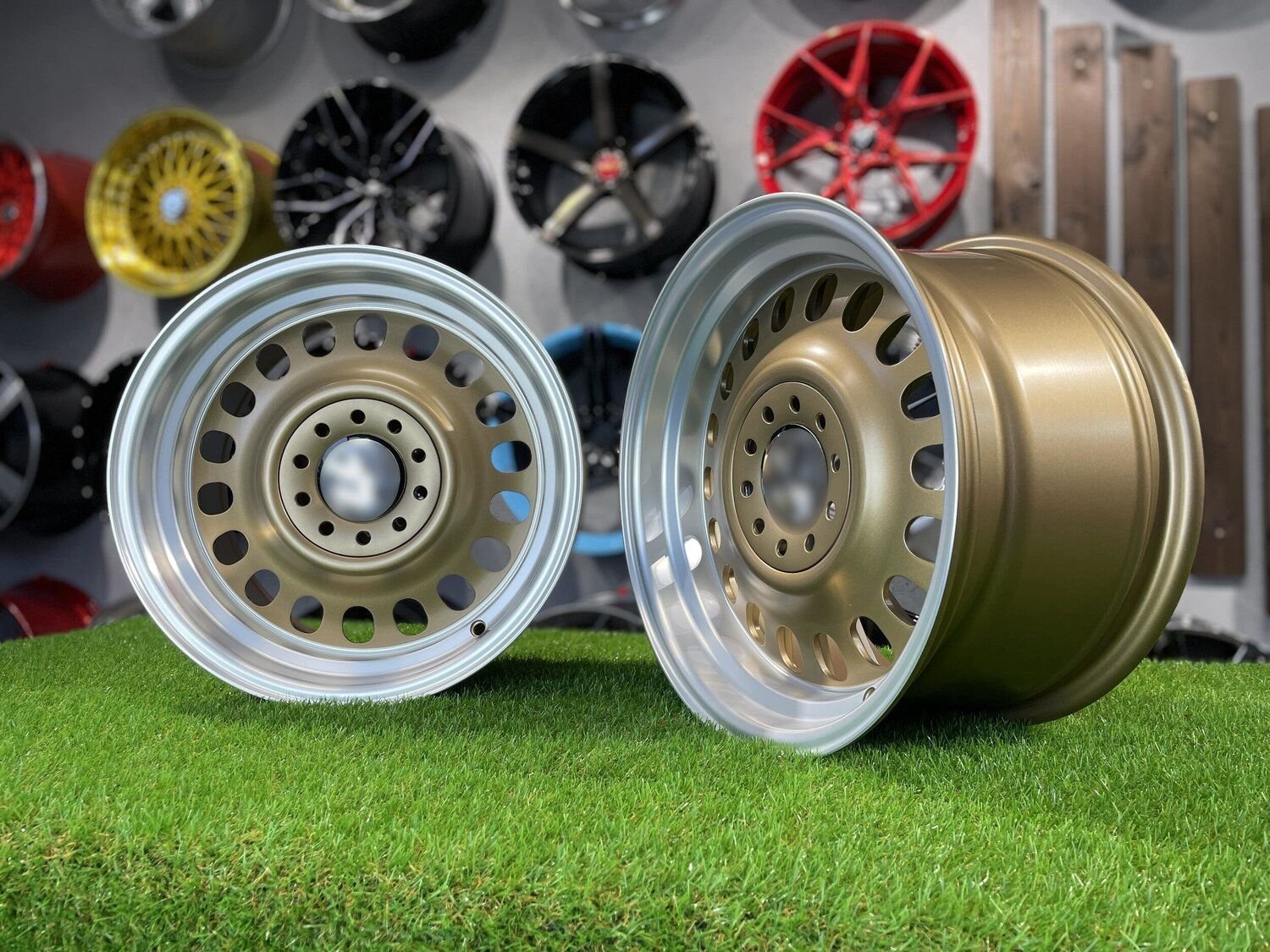 VW Classic Steel Design15X8J 4X100/5X100 ET25 73.1 Matt bronze with Diamond Cut lip ( BMW E30, VW Golf/Jetta, AUDI 80/Coupe/A3, Mazda MX ) 4