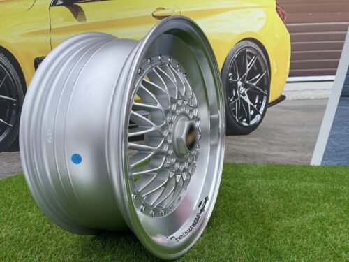 BBS RS Slant Lip Style 16X7.5J 4X100/4X108 ET18 73.1 Silver with polished lip and chrome rivets (BMW E30, VW Golf/Jetta, AUDI 80/90/200/Coupe, Ford Escort)