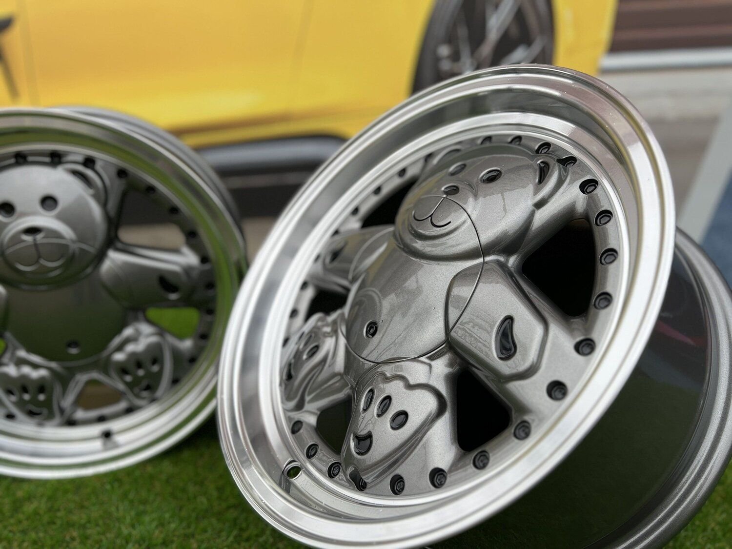 Ronal Teddy Bear style for VW Golf Jetta 15X7J 4X100 ET30 73.1 Grey with Diamond cut lip ( VW Golf/Jetta, BMW E30, JDM cars) 4
