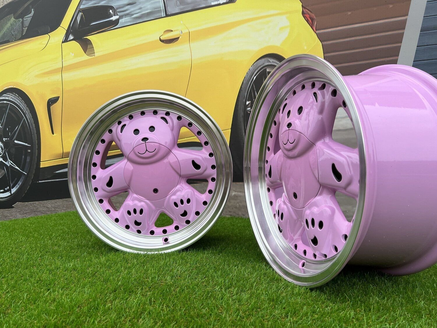 Ronal Teddy Bear style for VW Golf Jetta 15X7J 4X100 ET30 73.1 Pink with Diamond cut lip ( VW Golf/Jetta, BMW E30, JDM cars) 4