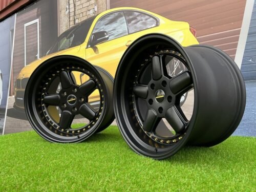 BMW AC Schnitzer Style 18X11 5X120 ET25 74.1 Semi Matt Black with Golden Rivets