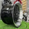 JDM AME A3C Style 15X8J 4X100 ET25 73.1 Black with polished lip