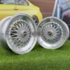 BBS RS Slant Lip Style 17X8.5J 4X100/4X108 ET35 73.1 Silver with Diamond Cut lip and chrome rivets (BMW E30, VW Golf/Jetta, AUDI 80/90/200/Coupe, Ford Escort)