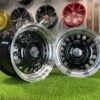 VW Classic Steel Design15X8J 4X100/5X100 ET25 73.1 Black with Diamond Cut lip ( BMW E30, VW Golf/Jetta, AUDI 80/Coupe/A3, Mazda MX )