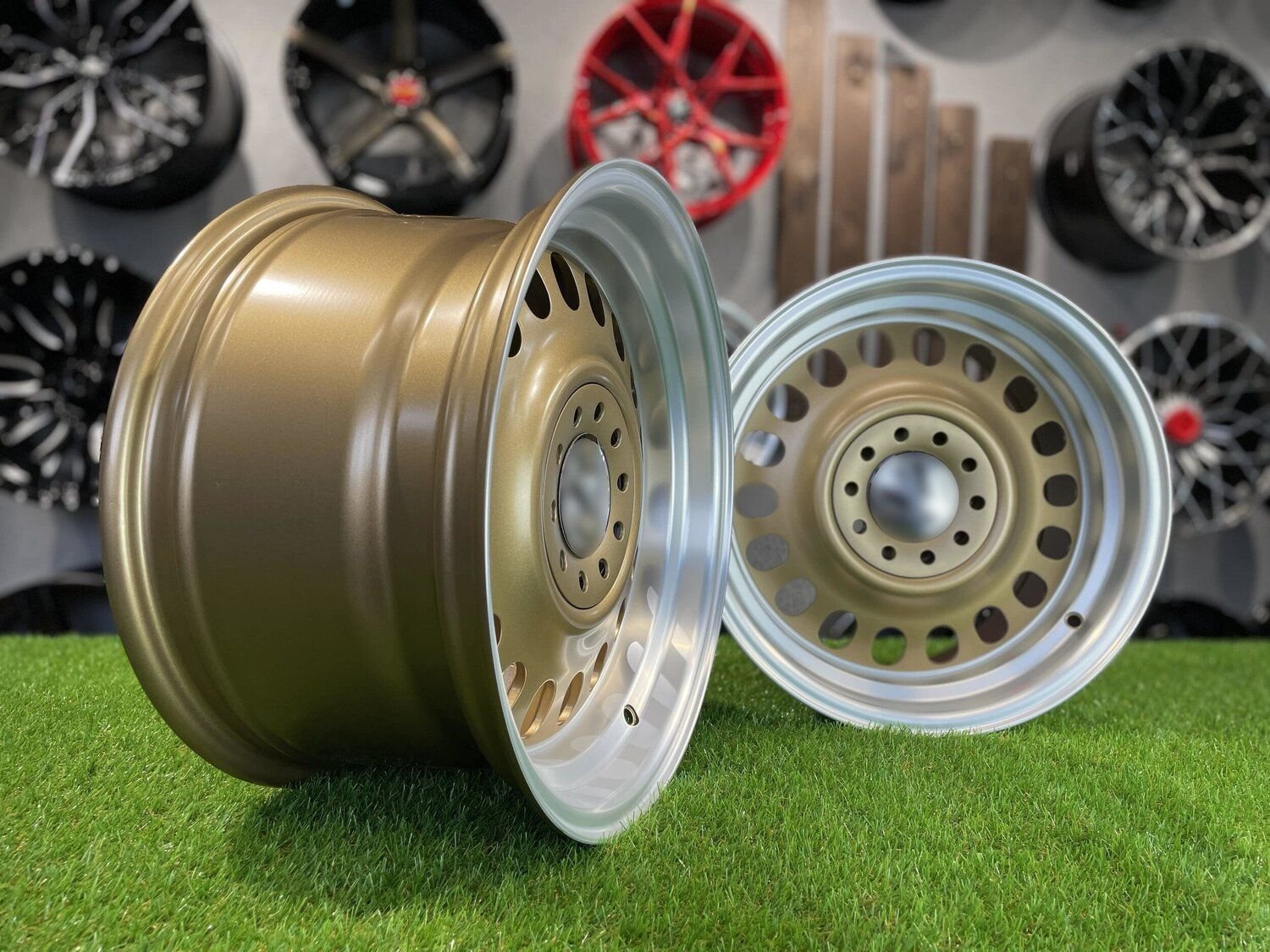 VW Classic Steel Design15X8J 4X100/5X100 ET25 73.1 Matt bronze with Diamond Cut lip ( BMW E30, VW Golf/Jetta, AUDI 80/Coupe/A3, Mazda MX ) 5