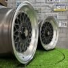 Porsche Mesh Mags BBS Design 15X8J 4X100/4X108 ET25 73.1 Grey gunmetal with polished lip ( BMW E30, VW Golf/Jetta, AUDI 80/90/200/Coupe )