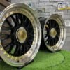 Laredo BBS LM style 17X8.5J 5X112/5X120 ET20 73.1 Black with Diamond cut lip and golden rivets ( Audi A4/A6, VW Golf/Jetta, Mercedes E/S/SL/CL, BMW 3-5-6-8 E46/E90/E39/E60 )