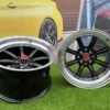 Watanabe Rota style 15X9J 4X100/4X114.3 ET0 73.1 Black with Diamond cut lip ( Mazda MX RX, VW, BMW E30, Honda, JDM cars )
