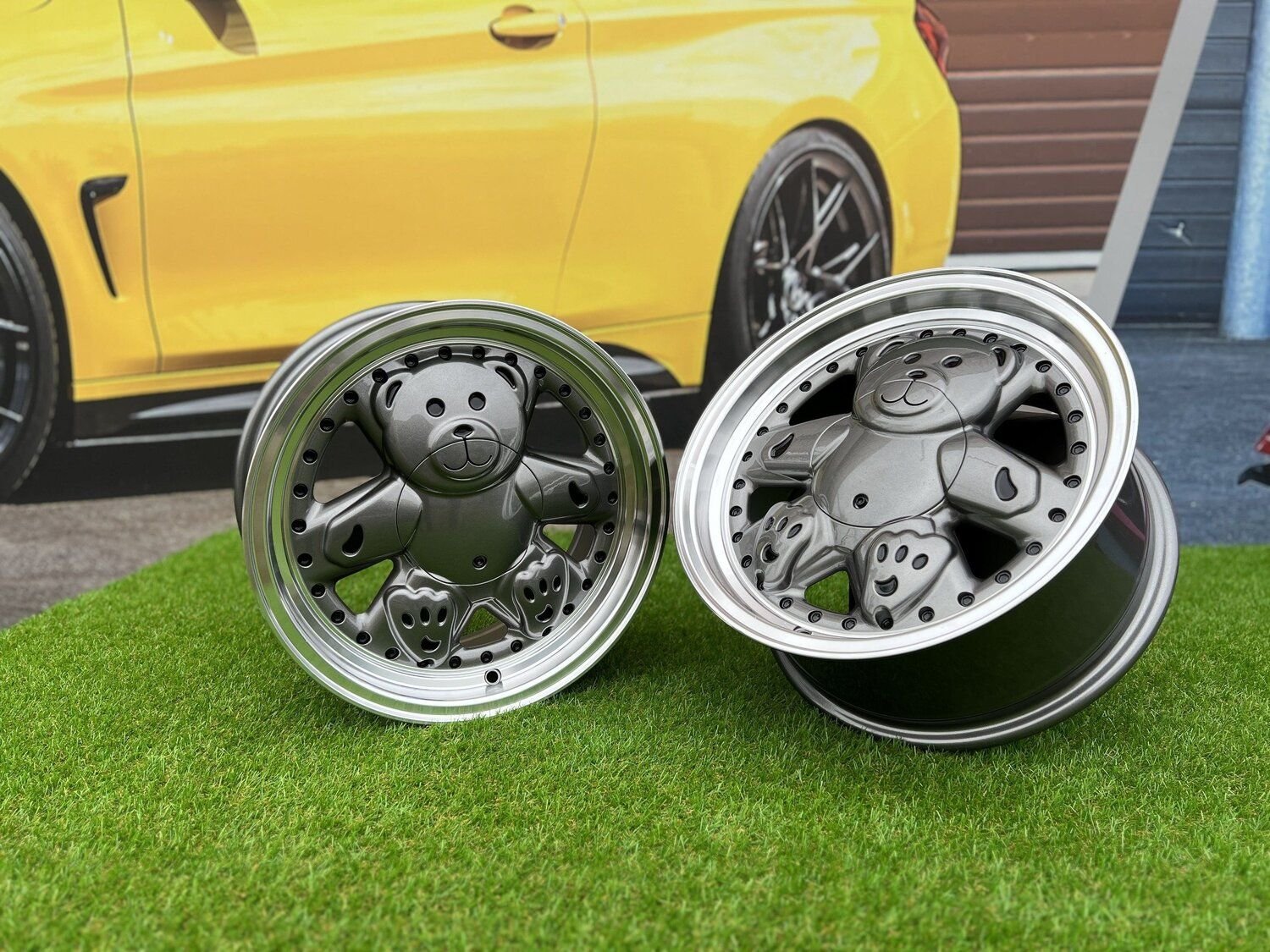 Ronal Teddy Bear style for VW Golf Jetta 15X7J 4X100 ET30 73.1 Grey with Diamond cut lip ( VW Golf/Jetta, BMW E30, JDM cars) 5