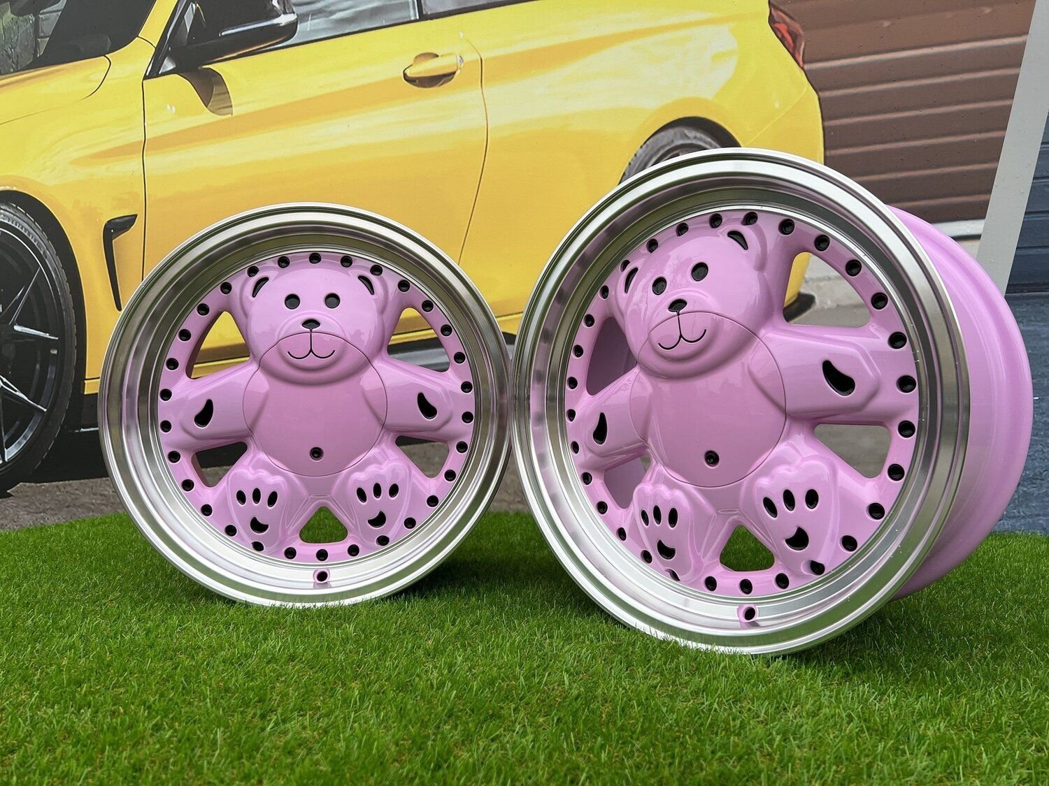 Ronal Teddy Bear style for VW Golf Jetta 15X7J 4X100 ET30 73.1 Pink with Diamond cut lip ( VW Golf/Jetta, BMW E30, JDM cars) 5