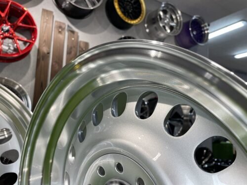 VW Classic Steel Design15X8J 4X100/5X100 ET25 73.1 Silver with Diamond Cut lip ( BMW E30, VW Golf/Jetta, AUDI 80/Coupe/A3, Mazda MX )
