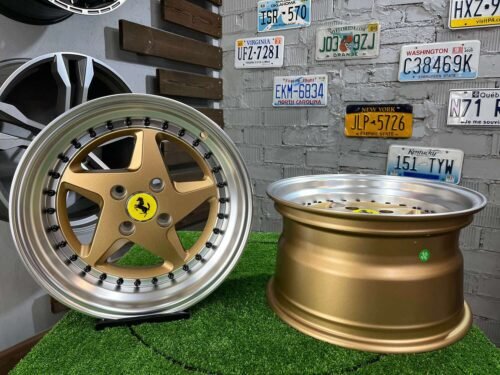 Akron Ferrari 348TS Style 15X8.25J 4X100 ET25 73.1 Matt bronze with Diamond cut lip ( BMW E30, VW Golf/Jetta, AUDI 80/90/Coupe, Mazda MX3/MX5, Honda Civic, JDM cars )