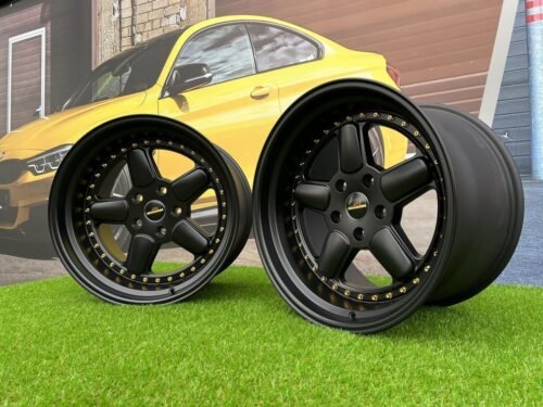BMW AC Schnitzer Style 18X11 5X120 ET25 74.1 Semi Matt Black with Golden Rivets
