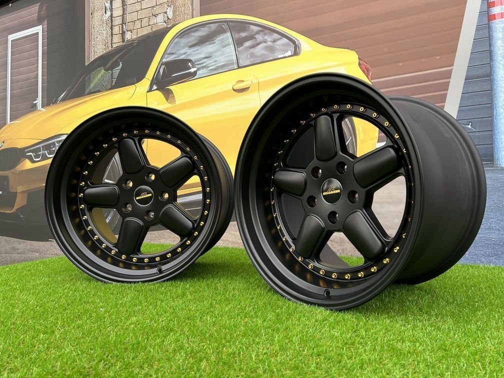 BMW AC Schnitzer Style 18X9.5 5X120 ET20 74.1 Semi Matt Black with Golden Rivets 5