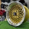 Soler SSR Mesh Formula Style 15X8.25J 4X100 ET20 73.1 Gold with polished lip