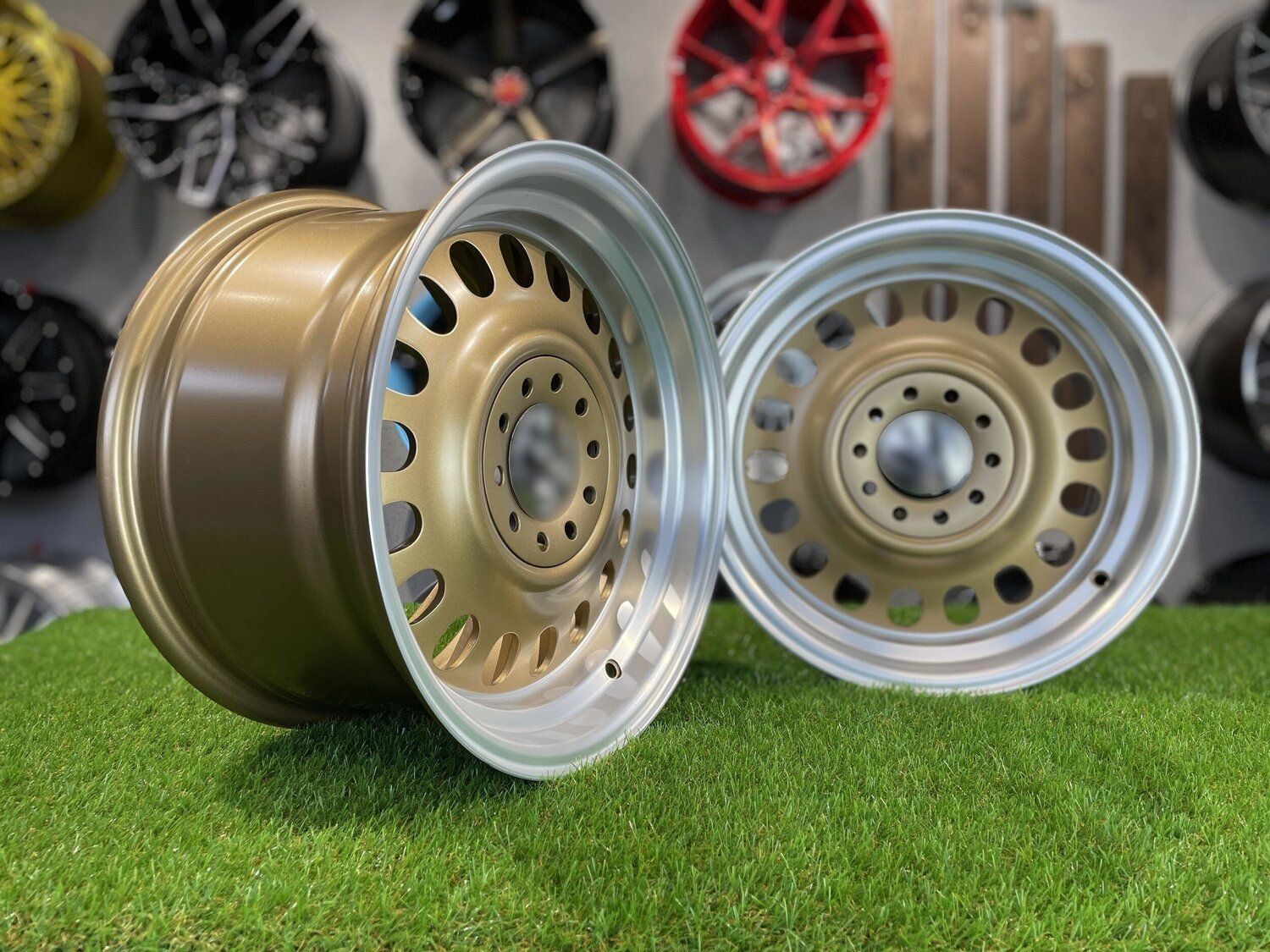VW Classic Steel Design15X8J 4X100/5X100 ET25 73.1 Matt bronze with Diamond Cut lip ( BMW E30, VW Golf/Jetta, AUDI 80/Coupe/A3, Mazda MX ) 6