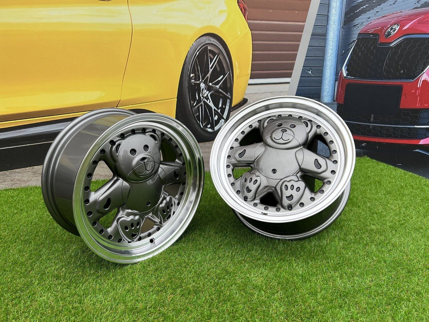 Ronal Teddy Bear style for VW Golf Jetta 15X7J 4X100 ET30 73.1 Grey with Diamond cut lip ( VW Golf/Jetta, BMW E30, JDM cars) 6