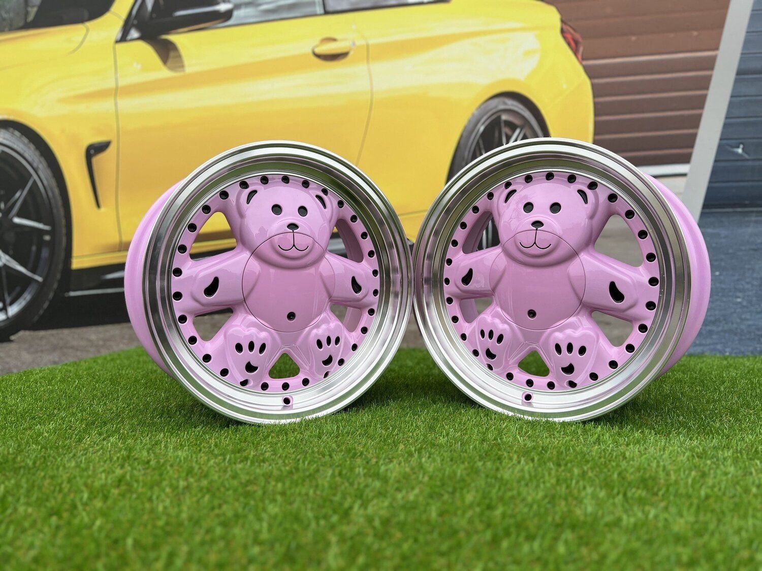 Ronal Teddy Bear style for VW Golf Jetta 15X7J 4X100 ET30 73.1 Pink with Diamond cut lip ( VW Golf/Jetta, BMW E30, JDM cars) 6