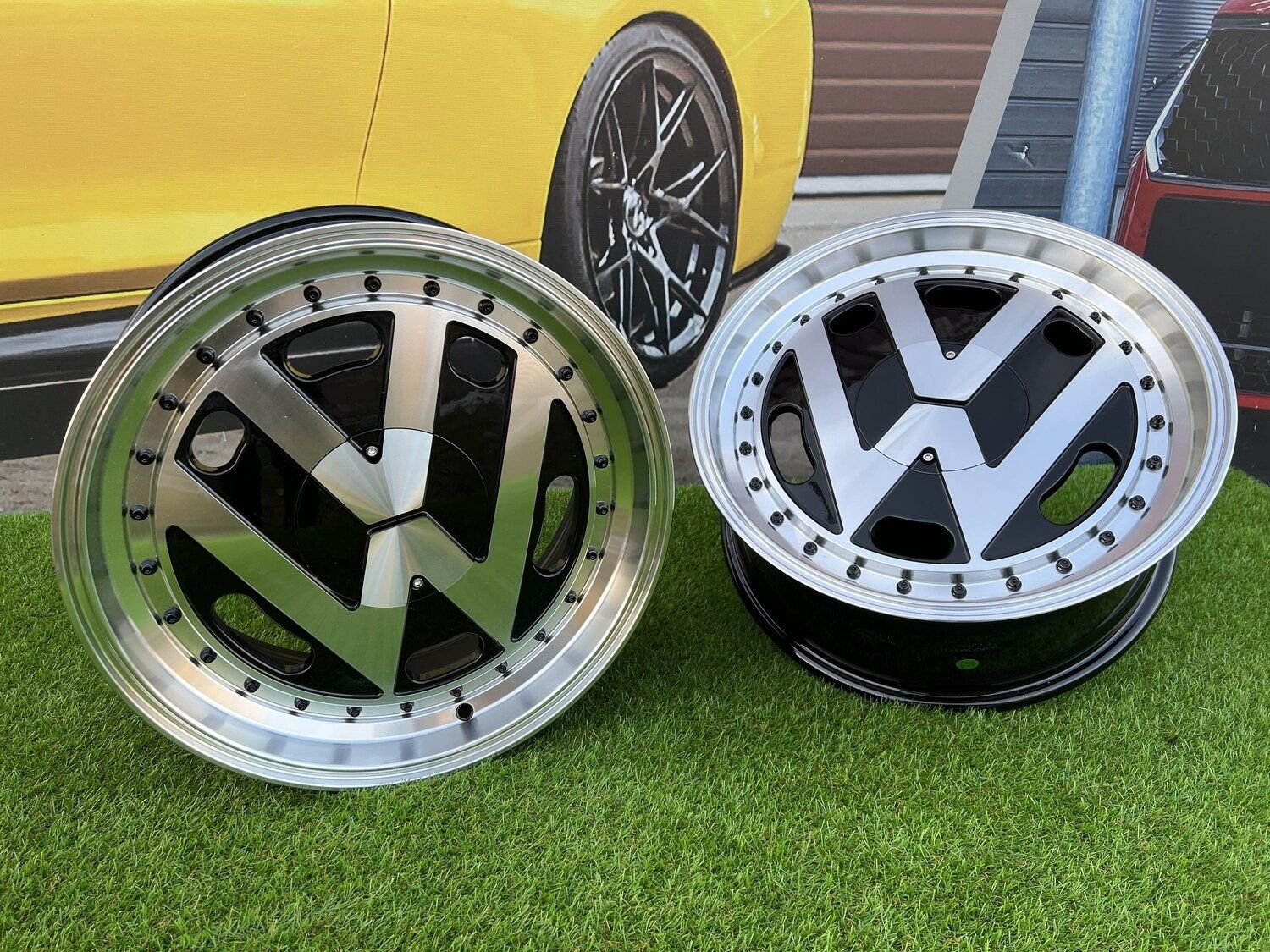 VW Classic style 17X7.5J 5X112 ET30 57.1 Black with Diamond Cut face and lip (Volkswagen, Audi, Mercedes - Benz, Seat, Skoda, Cupra) 4