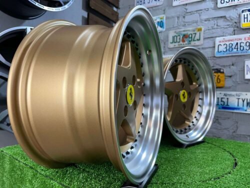 Akron Ferrari 348TS Style 15X8.25J 4X100 ET25 73.1 Matt bronze with Diamond cut lip ( BMW E30, VW Golf/Jetta, AUDI 80/90/Coupe, Mazda MX3/MX5, Honda Civic, JDM cars )