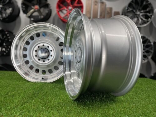 VW Classic Steel Design15X8J 4X100/5X100 ET25 73.1 Silver with Diamond Cut lip ( BMW E30, VW Golf/Jetta, AUDI 80/Coupe/A3, Mazda MX )
