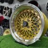 Soler SSR Mesh Formula Style 15X8.25J 4X100 ET20 73.1 Gold with polished lip