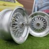 BBS RS Slant Lip Style 17X8.5J 4X100/4X108 ET35 73.1 Silver with Diamond Cut lip and chrome rivets (BMW E30, VW Golf/Jetta, AUDI 80/90/200/Coupe, Ford Escort)
